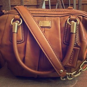 Coach Kristin pleated leather satchel